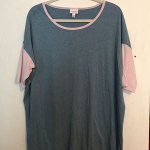 Lularoe blue and pink Irma top